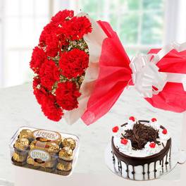 Carnation & Rocher With Cake